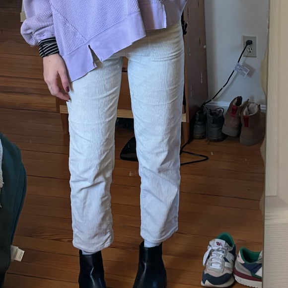 Cream Corduroy Straight Pants - Picture 5 of 6